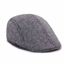 1-3 Pieces Men's Herringbone Flat Newsboy Hat Tweed Newsboy Cap Cabbie Driving Hunting Cap For Men Outdoor Daily Use