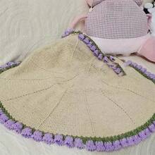 DIY Crochet Flowers Rose Bouquet Blanket Handmade Soft And Lightweight Material Pack - Purple lily of the valley - View 10