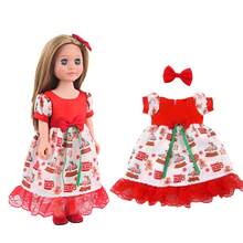 MSYO 18-Zoll American Girl Puppe Weihnachtsserie Kleiderset, inklusive Glockenärmel Weihnachtskleid, Weihnachts-Spitzenkleid, Haarclip, Schal, Puppenoutfit mit Winterweihnachtsblumen, ohne Puppe und Schuhe, tolles Geschenk zu Geburtstag, Feiertagen, Halloween für kleine Mädchen oder Freundinnen