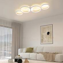 homefire 1/2 LED Ceiling Lamp Modern 4-Flame In Ring Optics 3000k 89cm Warm White Ceiling Light Round White 37W Indoor Living Room Lamp Made Of Aluminum For Bedroom Living Room Hallway Office Study - trắng - Xem 7