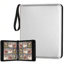 高级卡片活页夹 9 口袋，900 个口袋交易卡活页夹收藏册带拉链和 50 个可拆卸套，兼容游戏运动卡 - 彩色 - 查看 8