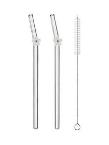 6 包可重复使用玻璃吸管，带花卉饰物 - 防碎弯曲饮用吸管套装 + 清洁刷 - 优雅的花朵吸管，适用于鸡尾酒、冰沙和冷饮（可用洗碗机清洗，8.5 英寸/20 厘米） - 彩色 - 查看 13