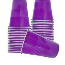 20 sztuk plastikowych kubków na imprezę o dużej pojemności w kolorze winogronowo-fioletowym, odpowiednich na imprezy, pikniki, grille itp. (fioletowe)