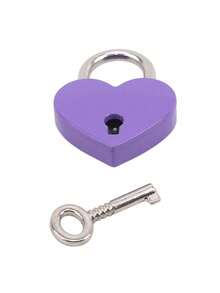 1 件心形金属挂锁（带钥匙），迷你心形挂锁，旅行心形锁，迷你锁（带钥匙），适用于珠宝盒 - 彩色 - 查看 5