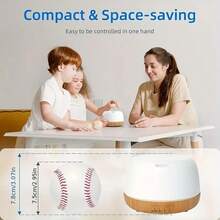 Essential Oil Diffuser, 300Ml Ultrasonic Oil Humidifier With 7 Color Lights 2 Mist Modes With Remote Control For Home, Office