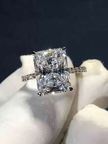 خاتم مربع من الزركونيا المكعبة بتصميم بسيط باللون الوردي والأصفر والأبيض، هدية للخطوبة والزفاف والحفلات وعيد الميلاد