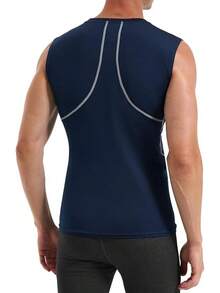 GYHSRunhit Sleeveless Compression Shirt Men Top Athletic Muscle Shirts Men - 海軍 - 查看 3