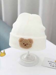 Cute Bear Knitted Hat, Autumn/Winter, Unisex Baby Warm Beanie Cap - Bear - View 10