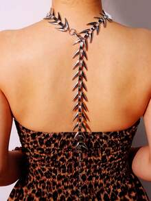 1 chiếc vòng cổ dài đính đinh tán xương cá phong cách Punk Streetwear thời trang, phù hợp với trang phục thường ngày và dạo phố - Nhiều màu - Xem 4