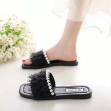 Women Flat Sandals - 黑色 - 查看 6