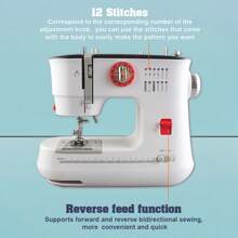 Compact 12-Stitch Electric Sewing Machine With Double Thread & Foot Pedal - UK Plug - UK Plug(220-240V) - View 11