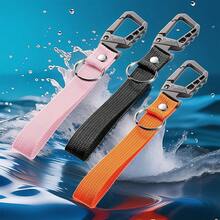 Llavero de metal resistente, clip de mosquetón, abridor de botellas, anillo de muñeca, llavero de coche unisex para hombres y mujeres - 2 unidades (negro + naranja) - Ver 6