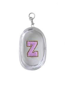 便携迷你透明拉链收纳袋,紫色毛巾布刺绣字母A-Z,小巧多功能收纳袋,耳机充电器收纳盒带钥匙扣,透明旅行配件,精致小巧,适合收纳小物件,可作数据线收纳袋、手链袋等。 - 白色 - 查看 28