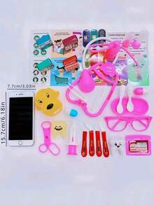 Conjunto de brinquedos de médico infantil, caixa de ferramentas médicas, conjunto de estetoscópio de enfermeira para meninos e meninas