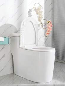 1 Set Luxury Silver Fox Plush Toilet Seat Cover, Toilet Lid Cover And Tank Cover, Machine Washable Solid Color Bathroom Decor, Adjustable Backing Fits Most Round And Oval Toilets, All Season Use | Silver Fox Toilet Set | Toilet Decor Accessories, Durable And Easy To Clean - White - View 7