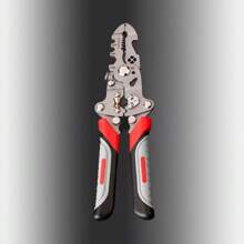 1 pieza Pelacables plegable de 8.07 pulgadas de estilo nuevo, grado industrial, herramienta especial de electricista multifunción para pelar, dividir, cortar, bobinar y prensar cables, además de desatornillar y diseño de polea, para mantenimiento de circuitos, etc.