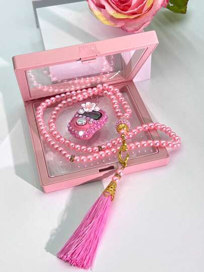 عداد أصابع محمول جديد مزين بنقاط الزهور، عداد يدوي لمناسبات المسلمين اليومية والاحتفالية