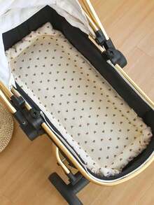 1pc Baby Seat Cushion, Cartoon Animal Print, Double-Sided, One Side Plush Polyester Fabric, Soft & Breathable, Can Be Used As Pillow, Universal Fit