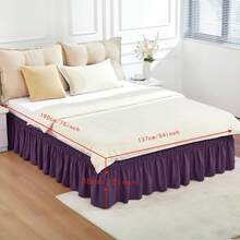 Wrap Around Dust Ruffle Bed Skirt - Dark Grey - For Queen Size Beds With 15 Inch Drop - Elastic Strap - Adjustable Pleated Bedskirt With Brushed Fabric And Wrinkle Free - For Women, Men, Kids & Teens - Multicolor - View 68