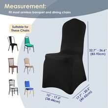 Craft And Party, 10/50pcs Black Spandex Chair Covers, Stretch Spandex Banquet Chair Covers Washable Fitted Chair Slipcovers Protector For Party, Wedding, Holidays, Banquet - 黑色 - 查看 3