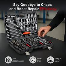 216 Piece Machine Tool Set With Ratchet Socket Wrench Drill Bit Set And Hex WrenchComprehensive Auto Repair Tool Kit For Auto Repair - Variant1 - View 4