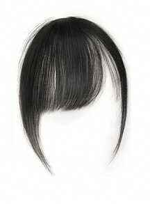 合成空气刘海假发女式迷你假刘海黑棕色假发接发适用于女孩、爪夹、发爪、发夹、发夹、发夹