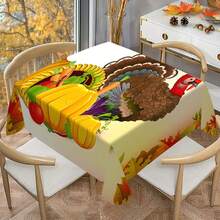 1/20 Stücke Herbst Thanksgiving Tischdecke, elegantes und schönes Muster mit Truthahn und verschiedenen Früchten und Gemüse, Herbst Tischdecke, Thanksgiving Atmosphäre Dekoration, geeignet für Innen- und Außenbereich, Zuhause Küche, Esszimmertisch Dekoration, Outdoor Picknick und Dinner Dekoration - Verschiedenfarbig - Übersicht 14