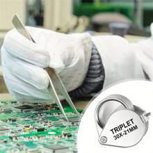 1pc Foldable Jewelry Magnifier, Portable Magnifying Glass, Pocket-Sized Cute Jewelry Magnifier, 10X 20X 30X Magnification, Metal, Back To School Office Supplies