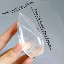 1pc Natural Clear Quartz Torch Carving Piece Ornament, White Crystal Flame Carving Piece, Crystal Crafts, Creative Home Interior Decorative Ornament, Valentine's Day Gift, Unique Holiday Gift