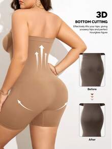 女士加大码塑身连体裤 收腹露肩紧身衣 塑身连体裤