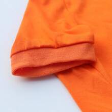 1PC Pet T-Shirt Dog Halloween Orange T-Shirt Funny Letter Print Pet Autumn Outfit Bichon Teddy Small Dog Holiday Party Warm Clothing - Orange - View 6