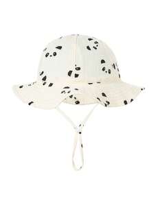 1 pieza Sombrero de cubo de algodón puro para bebé, sombrero de cubo estampado para bebé, sombrero de sol de unicolor unisex - Multicolor - Ver 27