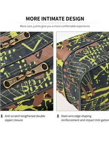 便携式三层鱼竿包耐用牛津折叠鱼竿卷轴便携包渔具收纳包防水迷彩旅行钓鱼包 - 彩色 - 查看 5
