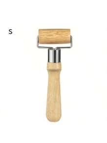 1pc Wooden Rolling Pin, Stainless Steel T-Shaped Dough Roller, Single-Handed Effort-Saving Pastry Rolling Pin For Dumpling Wrappers, Baozi Skin, Kitchen Baking Tool Back To School
