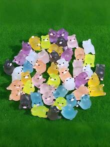 10/20 buc purceluși mini luminoși din rășină, strălucesc în întuneric roz, figurine de animale mici, ornament pentru grădină de zâne DIY, recipient de sticlă, decor pentru plante în ghiveci, meșteșuguri în micropeisaj, decorare de grădină, accesorii interioare auto, petrecere, cadou perfect de ziua de naștere