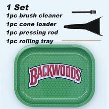 4 Stücke/Set Zigarettenrollschale Set | Größe - 18 cm x 14 cm | Cartoon Metall Rollschale - Perfektes Raucher Zubehör für Zigarettenpapiere und vorgefertigte Kegel Set