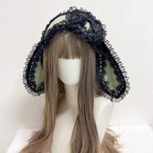 1pc/Set Women's Colorful Butterfly Decor & Wide Lace Headband Hair Accessories, Suitable For Daily Wear And Cosplay, Cute Style, Made Of Polyester And Spandex Halloween Valentine's Day