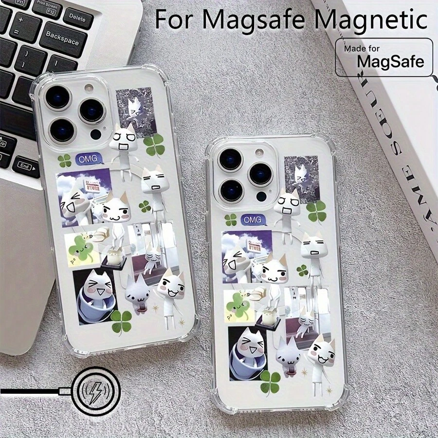 Inoue Toro Phone Case Compatible With For 16, 15, 14, 13, 12, 11 Pro Max Mini XR XS X 7 8 Plus, Featuring Four-Corner Drop Protection, Transparent, Magnetic, And Soft TPU Back Cover. - Trong sáng - Xem 1