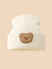 Cute Bear Knitted Hat, Autumn/Winter, Unisex Baby Warm Beanie Cap - Bear - View 3