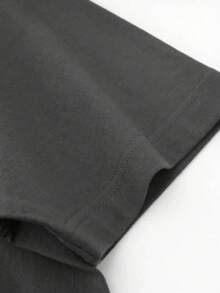 200g Cotton T Shirt Women's New Summer Short Sleeve Cotton Girl Pattern Printed Short Sleeve Round Neck Women's Round Neck Top For Couple - Xám đậm - Xem 4