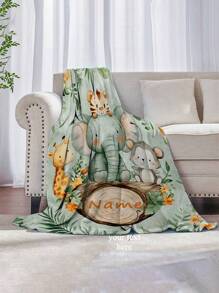 1 pezzo Coperta personalizzabile con motivi animali, 4 modelli disponibili, nome personalizzato, morbida e delicata sulla pelle, lavabile, carino personalizzato, unico, personalizzato, regalo ideale per famiglia, amici, adatto per divano, letto, sala da tè, camera da letto, soggiorno, sala da pranzo