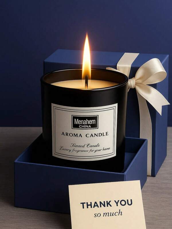 1pc Black Glass Cup Scented Candle | 100g Soy Wax Candles, Autumn Home Decor, Birthday Gifts For Women, Room Decor & Wedding.