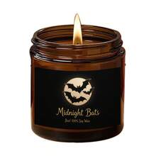 Brown Bottle Halloween Soy Candle, Halloween Party Decoration Favor, Scented Candle, Skull, Haunted Pumpkin Field - Gothic Halloween Jar Scented Candle, 5.2oz, Made With Beeswax, Coconut And Soy, Home Decor Halloween Decor Room Decor - Brown - View 11