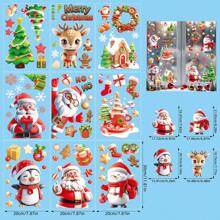 9 piezas Pegatinas de ventana de Acción de Gracias de otoño con hojas de arce, calabaza, erizo, ciervo, conejo, bicicleta, girasol - Pegatinas de refrigerador de decoración de doble cara para el hogar, la oficina, fiestas. Pegatinas de ventana navideñas con Papá Noel, renos, muñecos de nieve y copos de nieve - Decoraciones navideñas de plástico con estática, reutilizables y fáciles de aplicar