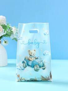 10/24/50 Stücke, Blaue Bär Baby-Shower Geschenkverpackung Taschen, süßes blaues Bär Muster Gender Reveal Party Geschenk Dekorationstaschen Süßigkeitstüten, Baby Dekorative Geschenkverpackung Zubehör, Baby-Shower Party Tischdekoration Zubehör, Neugeborenen Baby 1. Geburtstag Party Süßigkeitentüte, Baby-Shower Dekoration, Gender Reveal Dekoration, Baby-Shower Geschenk