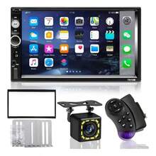 Autoestéreo 2din Bluetooth táctil 7 inch y cámara: estéreo multimedia para coche, pantalla táctil de 7", conexión sin cables, incluye cámara de reversa - por defecto - Ver 1
