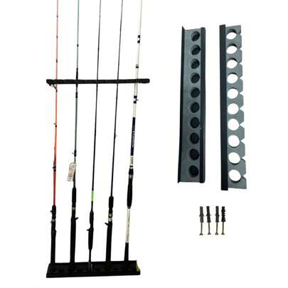 Expositor De Varas Pesca Suporte Vareiro de Parede P/10Vagas