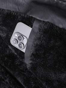 Men's PU Leather Jacket Coat, Thermal Lined, Thickened For Autumn/Winter