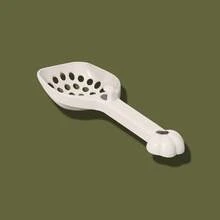 Pala grande de plástico de una sola pieza para arena de gatos, pala para excrementos de gato, limpiador de arena para gatos/recolector de excrementos - Blanco - Ver 4