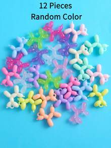 12pcs Cartoon Dog Pendant DIY, Cute Colorful Acrylic Dog Charms With Ribbon Bow, Suitable For Jewelry Making, Keychain, Phone Case, Necklace And Earrings, Fun Craft Accessories For Hobbyists - Multicolor - View 10